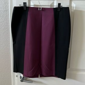 Halogen women’s skirt, purple and black block